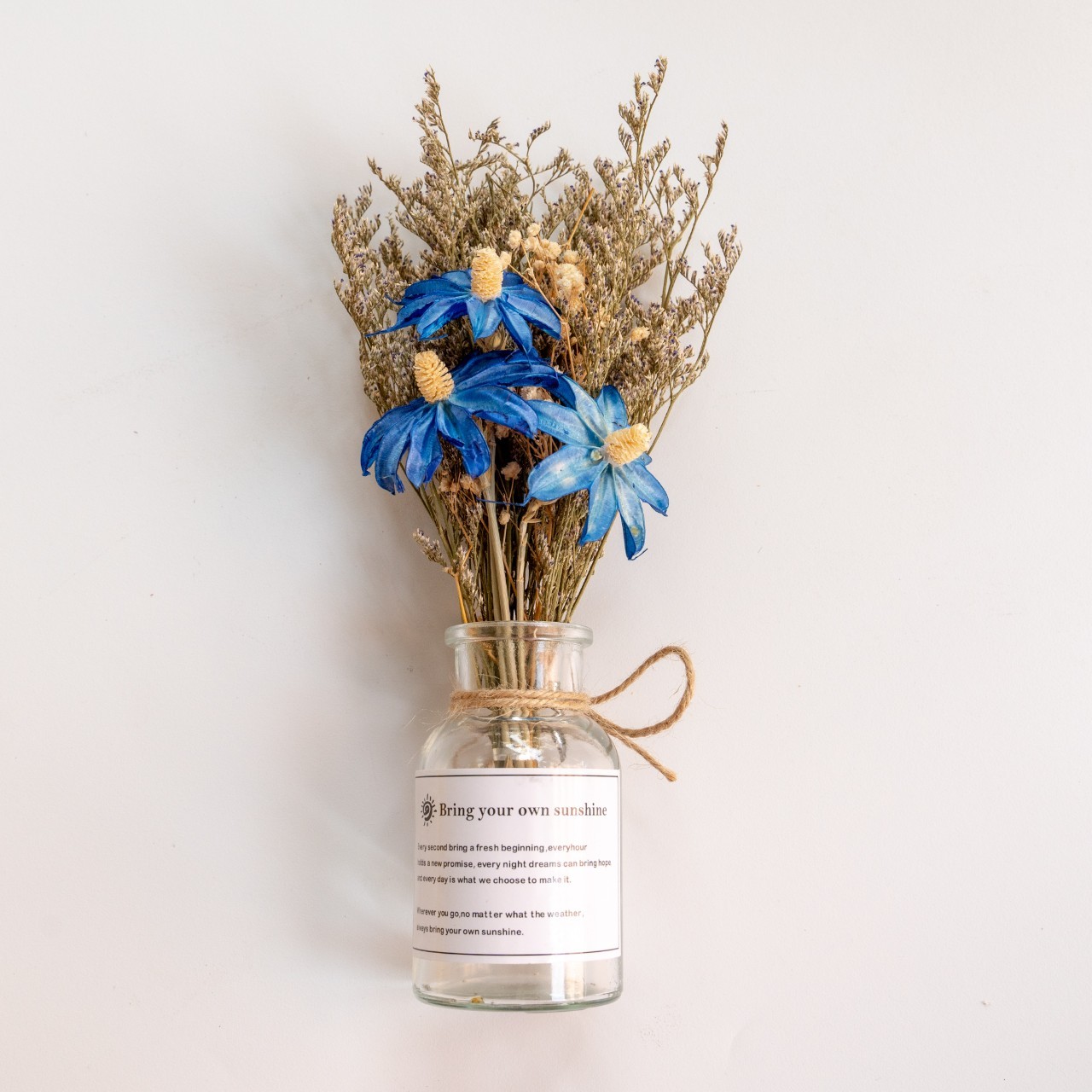 藍色雛菊-乾燥花花瓶禮盒(附盒)