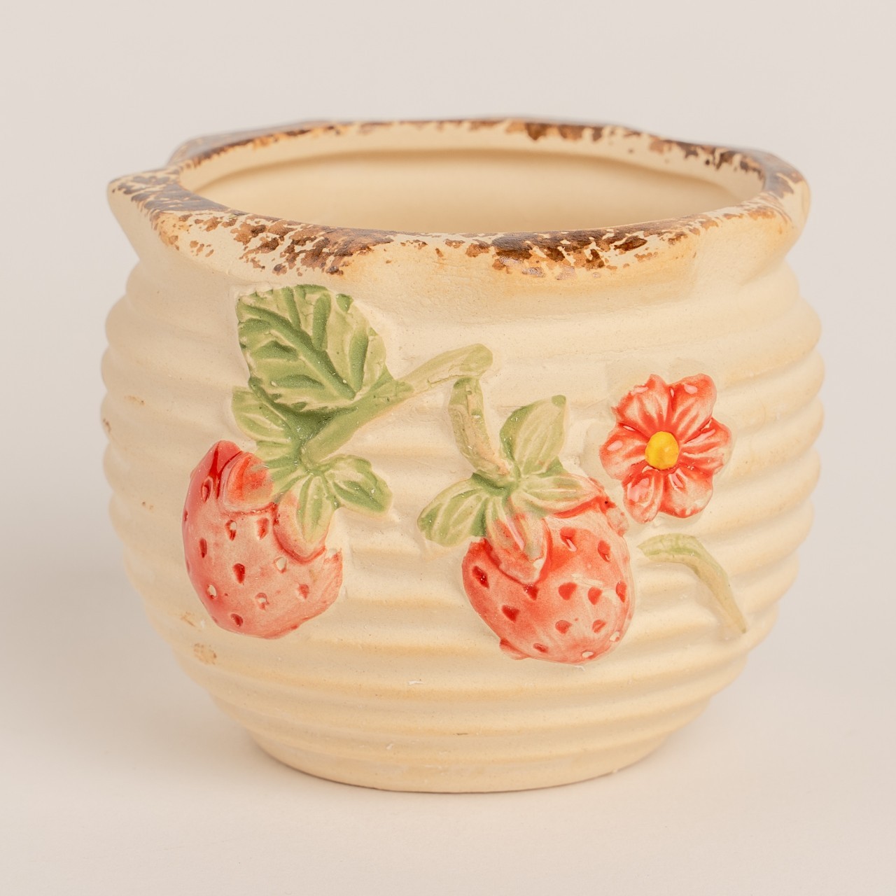 手繪草莓花盆 陶瓷花盆 水泥盆 多肉花盆 水泥花盆 花器 陶盆 花器