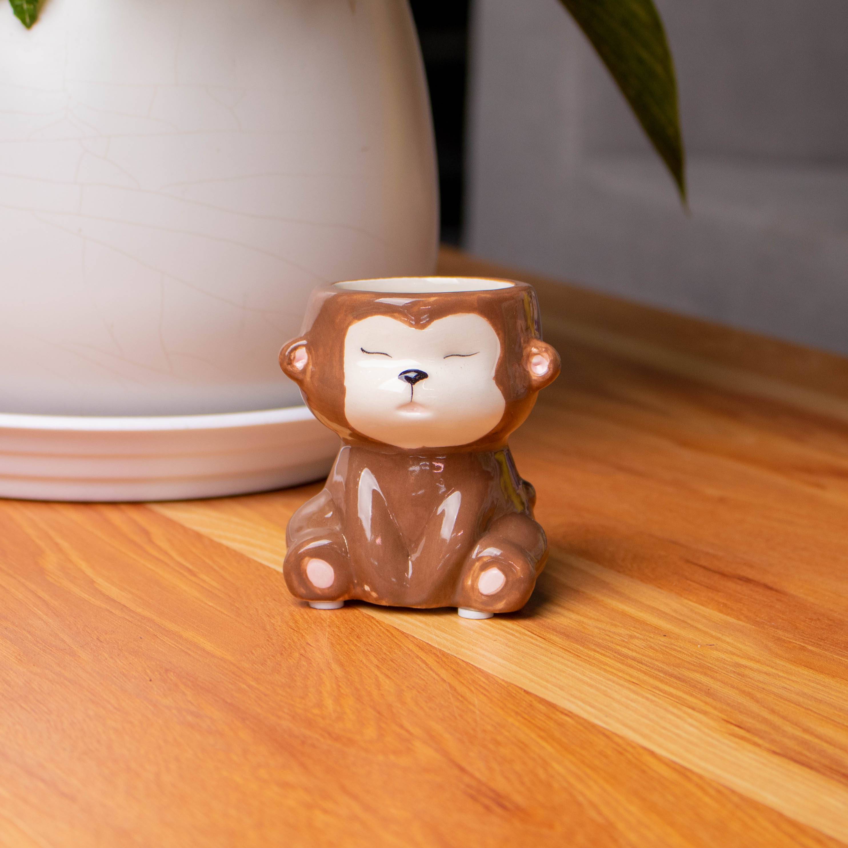 花器-可愛動物造型盆器-猴子