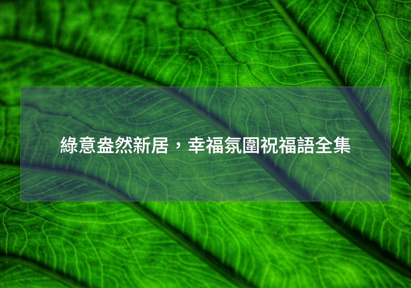 閱讀更多文章 綠意盎然新居，幸福氛圍祝福語全集
