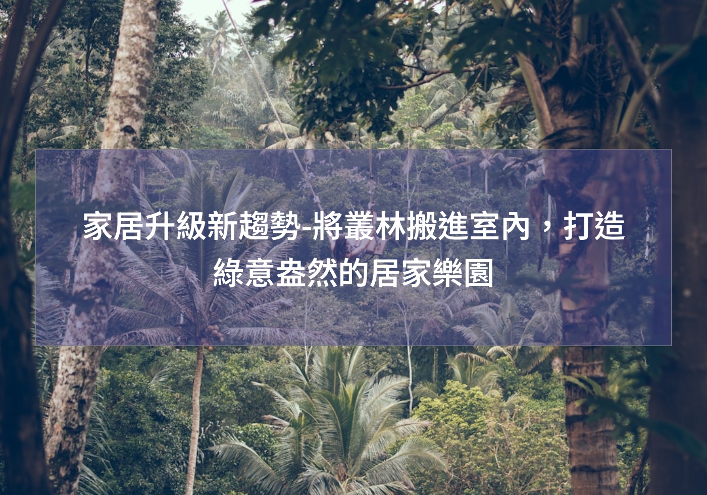 家居升級新趨勢-將叢林搬進室內，打造綠意盎然的居家樂園
