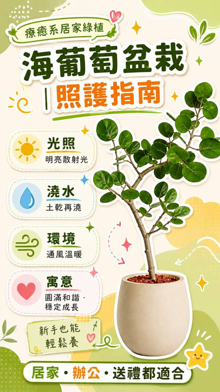 海葡萄 黃圓弧盆栽 開幕盆栽推薦 落地盆栽 送禮